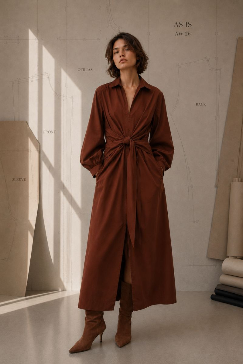Tie-Waist Shirt Dress - Image 2